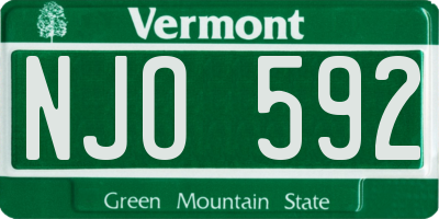VT license plate NJO592