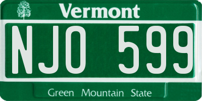 VT license plate NJO599