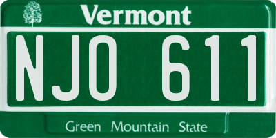 VT license plate NJO611