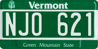 VT license plate NJO621