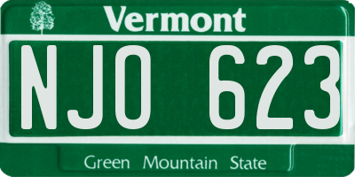 VT license plate NJO623