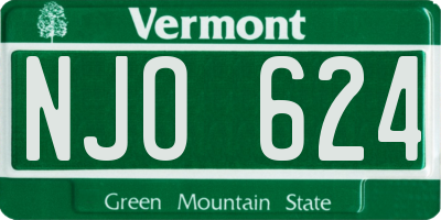 VT license plate NJO624