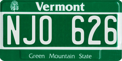 VT license plate NJO626