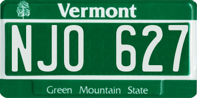 VT license plate NJO627