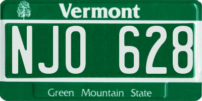 VT license plate NJO628