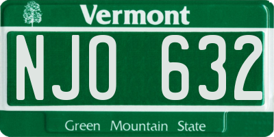 VT license plate NJO632