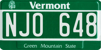 VT license plate NJO648