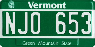 VT license plate NJO653