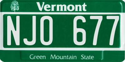 VT license plate NJO677