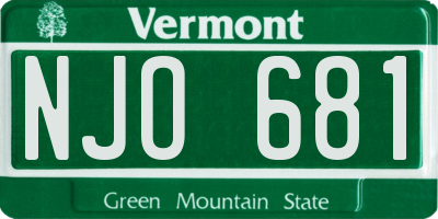 VT license plate NJO681