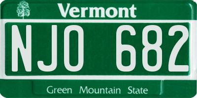 VT license plate NJO682