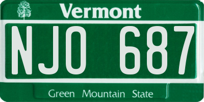 VT license plate NJO687