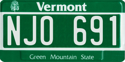 VT license plate NJO691