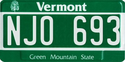 VT license plate NJO693