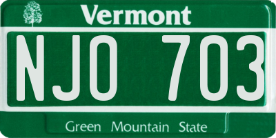 VT license plate NJO703