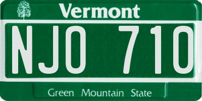 VT license plate NJO710