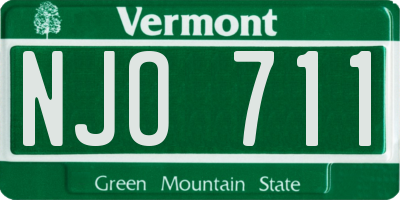 VT license plate NJO711