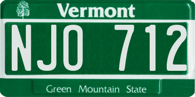 VT license plate NJO712