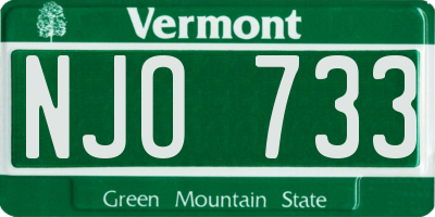 VT license plate NJO733