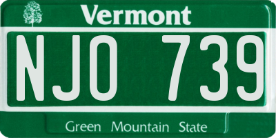 VT license plate NJO739