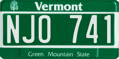 VT license plate NJO741