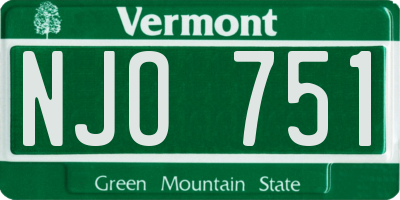 VT license plate NJO751