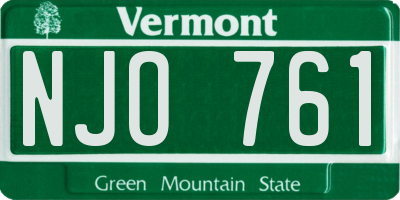 VT license plate NJO761