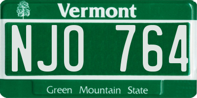 VT license plate NJO764