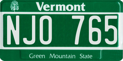 VT license plate NJO765