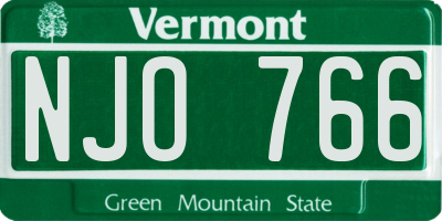 VT license plate NJO766