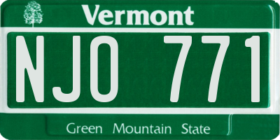 VT license plate NJO771