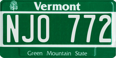 VT license plate NJO772