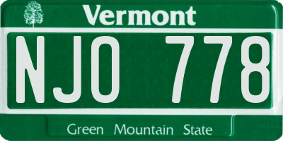 VT license plate NJO778