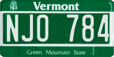 VT license plate NJO784