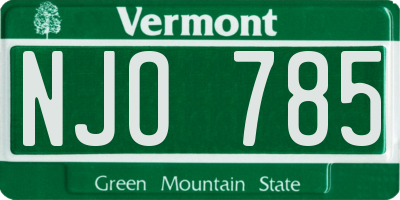 VT license plate NJO785