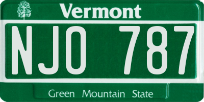 VT license plate NJO787