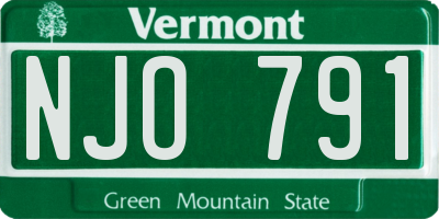 VT license plate NJO791