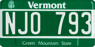 VT license plate NJO793