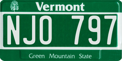 VT license plate NJO797