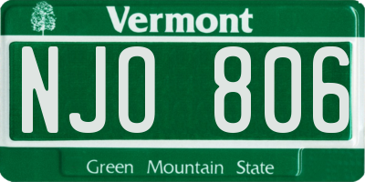 VT license plate NJO806