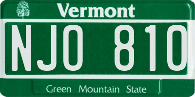 VT license plate NJO810