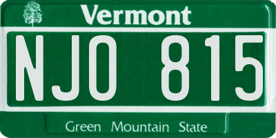 VT license plate NJO815