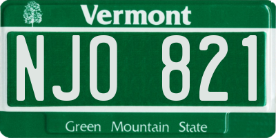 VT license plate NJO821