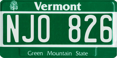 VT license plate NJO826