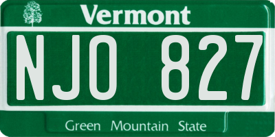 VT license plate NJO827