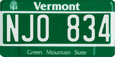 VT license plate NJO834