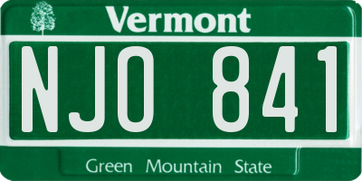 VT license plate NJO841