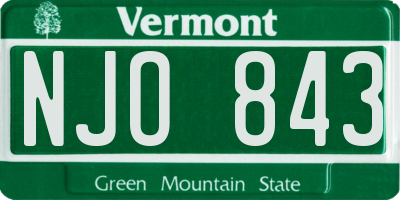 VT license plate NJO843