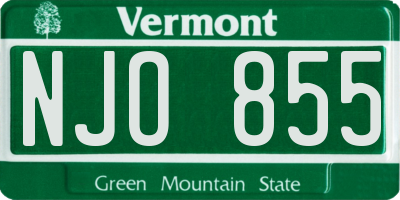 VT license plate NJO855