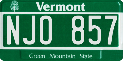 VT license plate NJO857